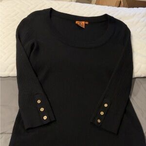 Women's Black Sweater with Button Accents